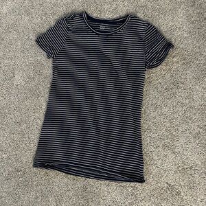 GAP Navy and White Striped Short Sleeve Tee